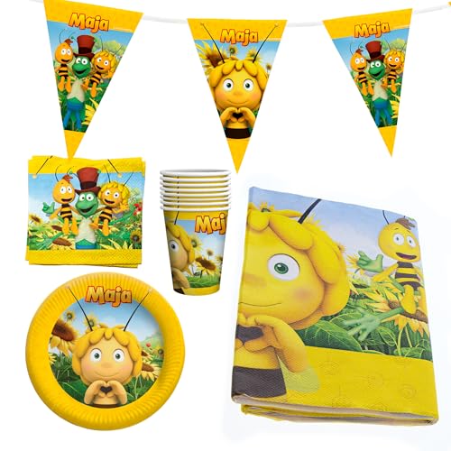 Party Factory `Biene Maja´ Party-Set Einweggeschirr, 8 Becher, 8 Teller, 20 Servietten, 1 Tischdecke und 1 Wimpelkette Party Factory `Biene Maja´ Party-Set Einweggeschirr, 8 Becher, 8 Teller, 20 Servietten, 1 Tischdecke und 1 Wimpelkette von Party Factory