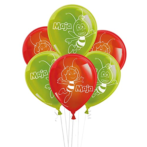 Party Factory `Biene Maja´ Set aus 10 roten und grünen Latexballons, Ø25cm, verschiedene Druckmotive, für Luft oder Helium Party Factory `Biene Maja´ Set aus 10 roten und grünen Latexballons, Ø25cm, verschiedene Druckmotive, für Luft oder Helium von Party Factory