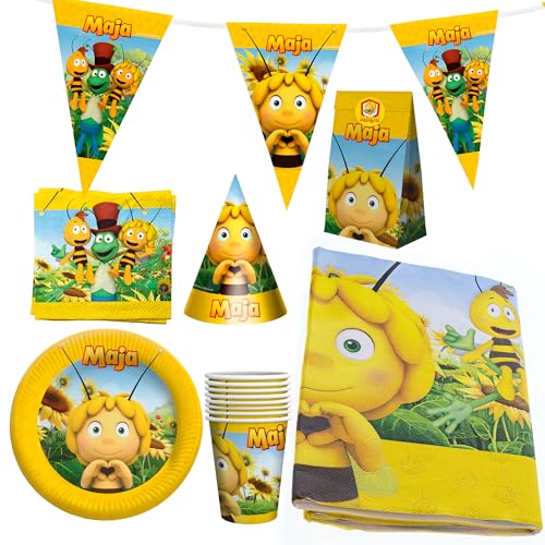 Party Factory `Biene Maja´ XXL-Set, 8 Becher, 8 Teller, 20 Servietten, 1 Tischdecke, 1 Wimpelkette, 10 Partyhüte und 10 Partytüten Party Factory `Biene Maja´ XXL-Set, 8 Becher, 8 Teller, 20 Servietten, 1 Tischdecke, 1 Wimpelkette, 10 Partyhüte und 10 Partytüten von Party Factory