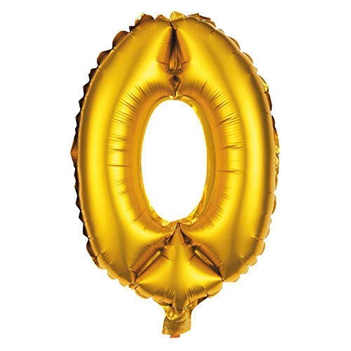 Party Factory Folienballon 80cm Gold Zahlenballon, Luftballon, Geburtstag, Zahl für Helium und Luftfüllung geeignet (Zahl: 0) von Party Factory