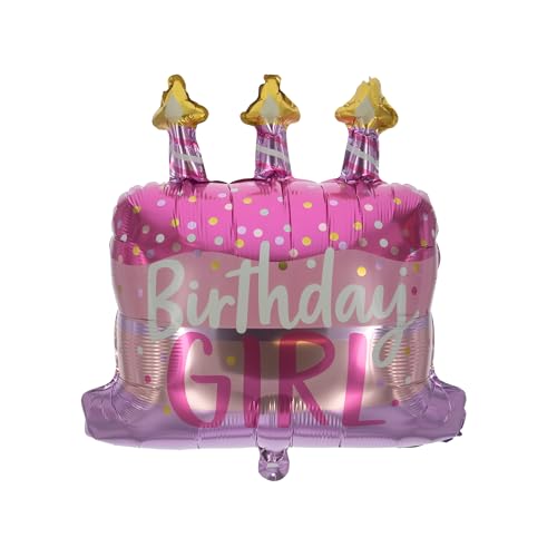 Party Factory Folienballon `Birthday Girl´, rosa weiß, Heliumballon, Luftballon für Geburtstag, Party, Mottoparty von Party Factory