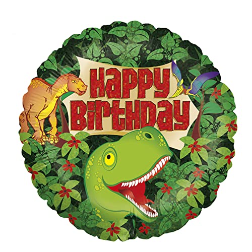 Party Factory Folienballon Dino "Happy Birthday" Ø 43cm, Heliumballon, Luftballon für Geburtstag, Party Party Factory Folienballon Dino "Happy Birthday" Ø 43cm, Heliumballon, Luftballon für Geburtstag, Party von Party Factory