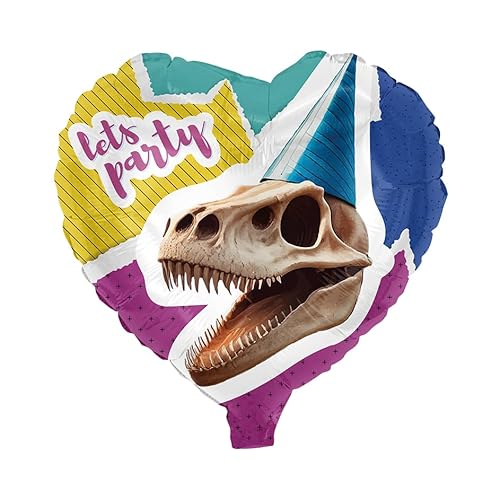 Party Factory Folienballon Dino Skelett 45 cm, Herz, Bunt, Ballon Helium geeignet, Deko, Luftballon für Kindergeburtstag und Mottoparty Party Factory Folienballon Dino Skelett 45 cm, Herz, Bunt, Ballon Helium geeignet, Deko, Luftballon für Kindergeburtstag und Mottoparty von Party Factory