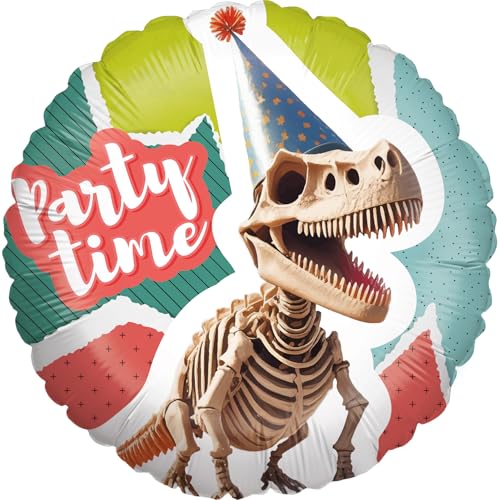 Party Factory Folienballon Dino Skelett 45 cm, Rund, Bunt, Ballon Helium geeignet, Deko, Luftballon für Kindergeburtstag und Mottoparty Party Factory Folienballon Dino Skelett 45 cm, Rund, Bunt, Ballon Helium geeignet, Deko, Luftballon für Kindergeburtstag und Mottoparty von Party Factory