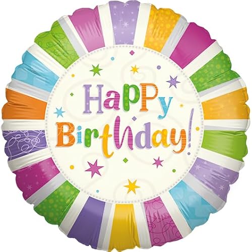 Party Factory Folienballon Geburtstag 45 cm, Rund, Bunt, Ballon Helium geeignet, Geburtstagsdeko, Luftballon für Kindergeburtstag und Party Party Factory Folienballon Geburtstag 45 cm, Rund, Bunt, Ballon Helium geeignet, Geburtstagsdeko, Luftballon für Kindergeburtstag und Party von Party Factory