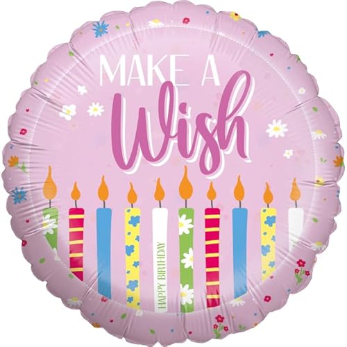 Party Factory Folienballon Geburtstag 45 cm, Rund, Rosa, Make a Wish, Ballon Helium geeignet, Geburtstagsdeko, Luftballon für Kindergeburtstag und Party Party Factory Folienballon Geburtstag 45 cm, Rund, Rosa, Make a Wish, Ballon Helium geeignet, Geburtstagsdeko, Luftballon für Kindergeburtstag und Party von Party Factory