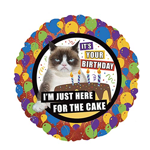 Party Factory Folienballon Grumpy Cat -It´s your birthday - Heliumballon, lustiger Luftballon, Geburtstag, Party, Dekoration von Party Factory