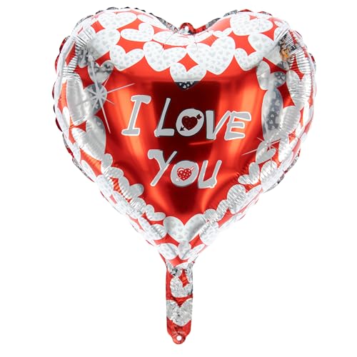 Party Factory Folienballon - I Love You - Herz Luftballon 45cm, silber/rot, Heliumballon zur Verlobung, Hochzeit, Jahrestag Party Factory Folienballon - I Love You - Herz Luftballon 45cm, silber/rot, Heliumballon zur Verlobung, Hochzeit, Jahrestag von Party Factory