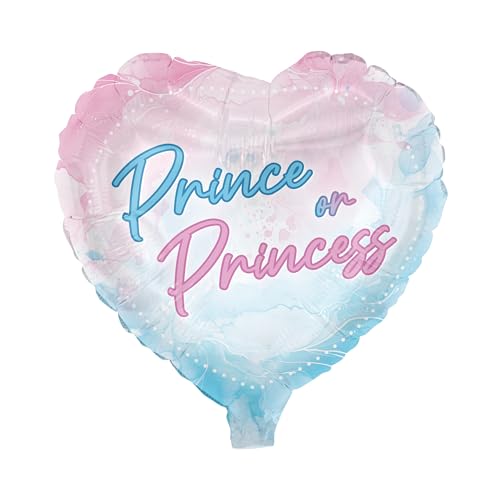 Party Factory Folienballon Prince or Princess 45 cm, Herz, Rosa Blau, Ballon Helium geeignet, Gender Reveal Deko, Luftballon für Babyparty und Geburt Party Factory Folienballon Prince or Princess 45 cm, Herz, Rosa Blau, Ballon Helium geeignet, Gender Reveal Deko, Luftballon für Babyparty und Geburt von Party Factory