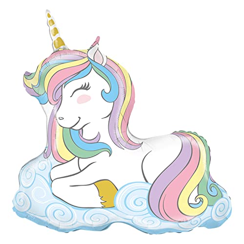 Party Factory Folienballon liegendes Einhorn pastell 67x68cm, Heliumballon, Luftballon für Geburtstag, Party, Mottoparty Party Factory Folienballon liegendes Einhorn pastell 67x68cm, Heliumballon, Luftballon für Geburtstag, Party, Mottoparty von Party Factory