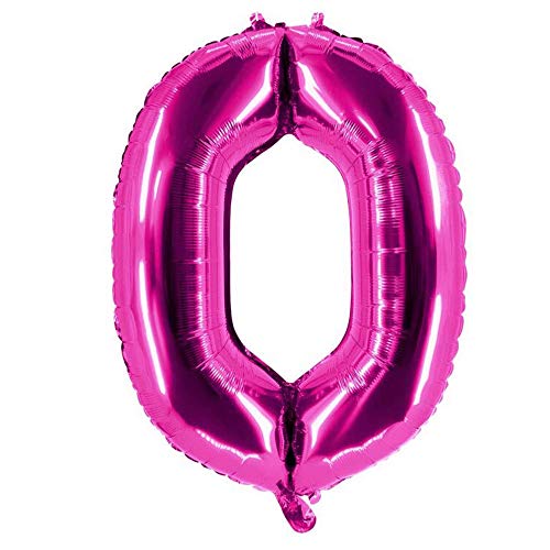 Party Factory XXL Folienballon Zahl 0, Luftballon 100cm, pink, Geburtstag, Abi, Jubiläum, Party Ballon, Heliumballon, Deko von Party Factory
