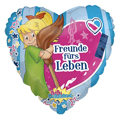 Party Factory `Freunde fürs Leben´, Bibi Blocksberg Folienballon Herz, blau/pink, Ø45cm, Heliumballon kleine Hexe, Hex-Hex Party Factory `Freunde fürs Leben´, Bibi Blocksberg Folienballon Herz, blau/pink, Ø45cm, Heliumballon kleine Hexe, Hex-Hex von Party Factory