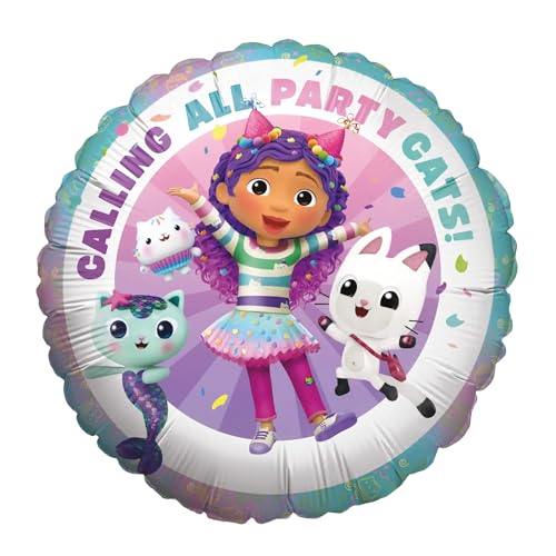 Party Factory Gabby's Dollhouse Folienballon 45 cm, Rund, Calling all Party Cats, Ballon Helium geeignet, Geburtstagsdeko, Luftballon für Party und Kindergeburtstag Party Factory Gabby's Dollhouse Folienballon 45 cm, Rund, Calling all Party Cats, Ballon Helium geeignet, Geburtstagsdeko, Luftballon für Party und Kindergeburtstag von Party Factory