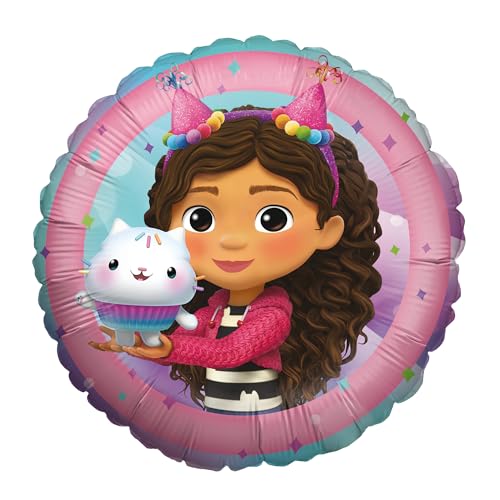 Party Factory Gabby's Dollhouse Folienballon 45 cm, Rund, Cupcake-Katze, Ballon Helium geeignet, Geburtstagsdeko, Luftballon für Party und Kindergeburtstag Party Factory Gabby's Dollhouse Folienballon 45 cm, Rund, Cupcake-Katze, Ballon Helium geeignet, Geburtstagsdeko, Luftballon für Party und Kindergeburtstag von Party Factory