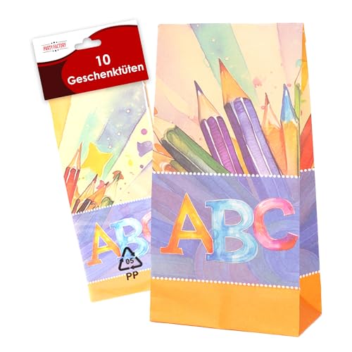 Party Factory Geschenktüten Back to School, 10 Stück, Papiertüten für Einschulung und Schulanfang, Mitgebsel Tüten für Süßigkeiten und kleine Geschenke Party Factory Geschenktüten Back to School, 10 Stück, Papiertüten für Einschulung und Schulanfang, Mitgebsel Tüten für Süßigkeiten und kleine Geschenke von Party Factory