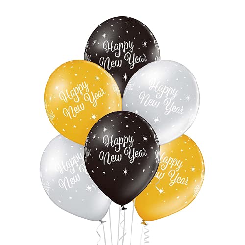 Party Factory `Happy New Year´ Party-Set, 25 Latexballons á ø27cm in Gold, Silber und Schwarz, Luftballon Dekoration für Silvester Party Factory `Happy New Year´ Party-Set, 25 Latexballons á ø27cm in Gold, Silber und Schwarz, Luftballon Dekoration für Silvester von Party Factory