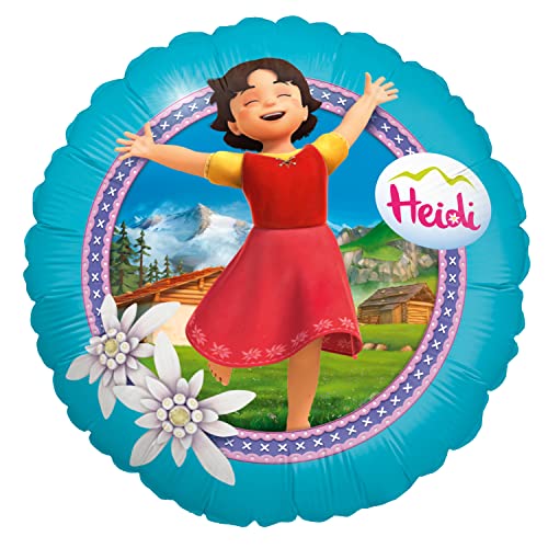 Party Factory `Heidi´ Folienballon, Ø45cm, blau, Heidi in den Alpen, Heliumballon zum Kindergeburtstag von Party Factory