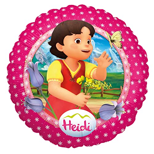 Party Factory `Heidi´ Folienballon, Ø45cm, pink, Heidi in den Alpen, Heliumballon zum Kindergeburtstag von Party Factory