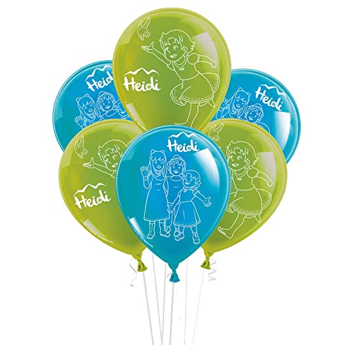 Party Factory `Heidi´ Set aus 10 grünen und blauen Latexballons, Ø25cm, verschiedene Druckmotive, für Luft oder Helium Party Factory `Heidi´ Set aus 10 grünen und blauen Latexballons, Ø25cm, verschiedene Druckmotive, für Luft oder Helium von Party Factory