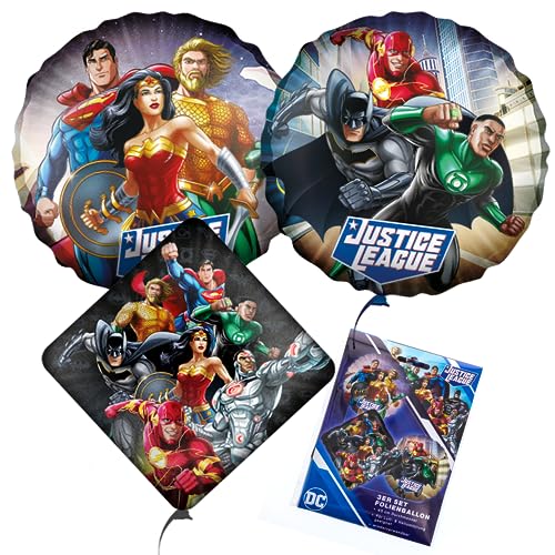 Party Factory `Justice League´ 3er-Set Folienballons, Ø45cm, bunt, Superhelden Heliumballons zum Geburtstag, Kindergeburtstag Party Factory `Justice League´ 3er-Set Folienballons, Ø45cm, bunt, Superhelden Heliumballons zum Geburtstag, Kindergeburtstag von Party Factory