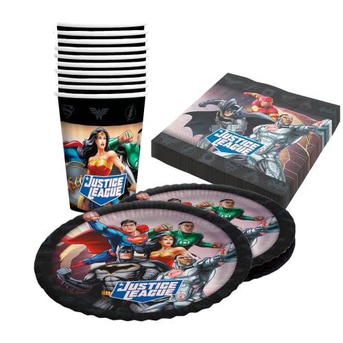 Party Factory `Justice League´ 40-teiliges Party Set mit 10 Bechern 250ml, 10 Tellern Ø 23cm und 20 Servietten 33x33cm, Partygeschirr für Geburtstag und Mottoparty Party Factory `Justice League´ 40-teiliges Party Set mit 10 Bechern 250ml, 10 Tellern Ø 23cm und 20 Servietten 33x33cm, Partygeschirr für Geburtstag und Mottoparty von Party Factory