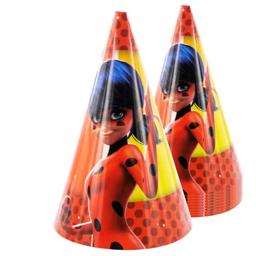 Party Factory `Miraculous´ 10 Partyhütchen, ca. 10x16cm, bunt, Partyhüte aus Pappe für Kindergeburtstag oder Mottoparty Party Factory `Miraculous´ 10 Partyhütchen, ca. 10x16cm, bunt, Partyhüte aus Pappe für Kindergeburtstag oder Mottoparty von Party Factory