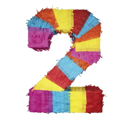 Party Factory Pinata Zahlen 0-9 Kinder Geburtstag Schlag-Pinata 50 x 35 x 8cm Dekoration Geburtstagsdeko (2) von Party Factory