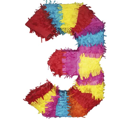 Party Factory Pinata Zahlen 0-9 Kinder Geburtstag Schlag-Pinata 50 x 35 x 8cm Dekoration Geburtstagsdeko (3) von Party Factory
