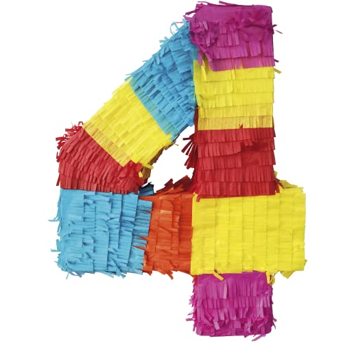Party Factory Pinata Zahlen 0-9 Kinder Geburtstag Schlag-Pinata 50 x 35 x 8cm Dekoration Geburtstagsdeko (4) von Party Factory