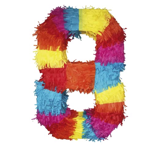 Party Factory Pinata Zahlen 0-9 Kinder Geburtstag Schlag-Pinata 50 x 35 x 8cm Dekoration Geburtstagsdeko (8) von Party Factory