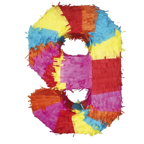 Party Factory Pinata Zahlen 0-9 Kinder Geburtstag Schlag-Pinata 50 x 35 x 8cm Dekoration Geburtstagsdeko (9) von Party Factory