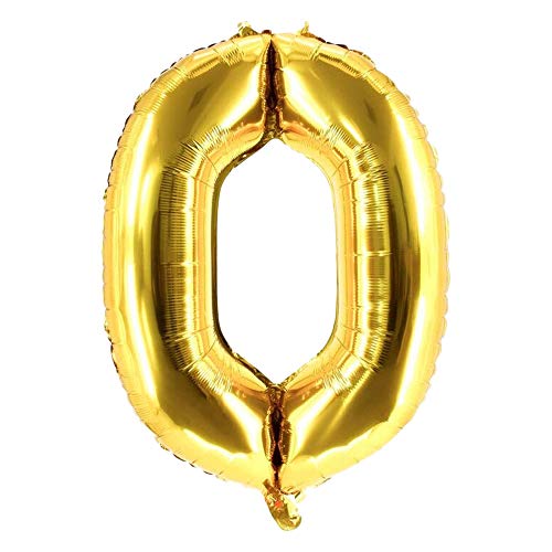 Party Factory XXL Folienballon Zahl 0, Luftballon 100cm, gold, Geburtstag, Abi, Jubiläum, Party Ballon, Heliumballon, Deko Party Factory XXL Folienballon Zahl 0, Luftballon 100cm, gold, Geburtstag, Abi, Jubiläum, Party Ballon, Heliumballon, Deko von Party Factory