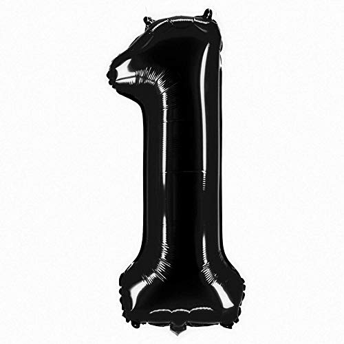Party Factory XXL Folienballon Zahl 1, Luftballon 100cm, schwarz, Geburtstag, Abi, Jubiläum, Party Ballon, Heliumballon, Deko Party Factory XXL Folienballon Zahl 1, Luftballon 100cm, schwarz, Geburtstag, Abi, Jubiläum, Party Ballon, Heliumballon, Deko von Party Factory