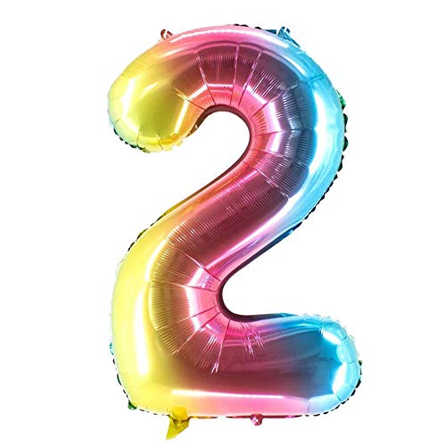 Party Factory XXL Folienballon Zahl 2, Luftballon 100cm, multicolor, Geburtstag, Abi, Jubiläum, Party Ballon, Heliumballon, Deko Party Factory XXL Folienballon Zahl 2, Luftballon 100cm, multicolor, Geburtstag, Abi, Jubiläum, Party Ballon, Heliumballon, Deko von Party Factory