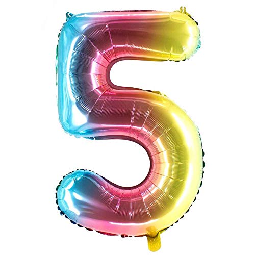 Party Factory XXL Folienballon Zahl 5, Luftballon 100cm, multicolour, Geburtstag, Abi, Jubiläum, Party Ballon, Heliumballon, Deko Party Factory XXL Folienballon Zahl 5, Luftballon 100cm, multicolour, Geburtstag, Abi, Jubiläum, Party Ballon, Heliumballon, Deko von Party Factory