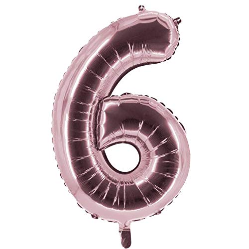 Party Factory XXL Folienballon Zahl 6, Luftballon 100cm, rosa, Geburtstag, Abi, Jubiläum, Party Ballon, Heliumballon, Deko Party Factory XXL Folienballon Zahl 6, Luftballon 100cm, rosa, Geburtstag, Abi, Jubiläum, Party Ballon, Heliumballon, Deko von Party Factory