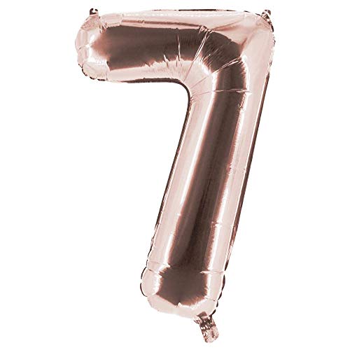 Party Factory XXL Folienballon Zahl 7, Luftballon 100cm, Rosegold, Geburtstag, Abi, Jubiläum, Party Ballon, Heliumballon, Deko Party Factory XXL Folienballon Zahl 7, Luftballon 100cm, Rosegold, Geburtstag, Abi, Jubiläum, Party Ballon, Heliumballon, Deko von Party Factory