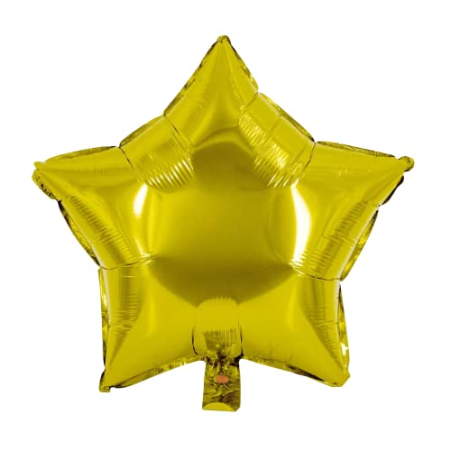 Party Factory Folienballon Stern, gold, Ø 45cm, Heliumballon, hochglänzender Luftballon für Geburtstag, Hochzeit, Party von Party Factory