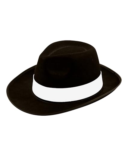 Gangster-Hut für Erwachsene, Al Capone, Fedora, Trilby-Stil, ausgefallene Mottoparty, 1920er-Jahre-Kostüm-Zubehör von Party HuB