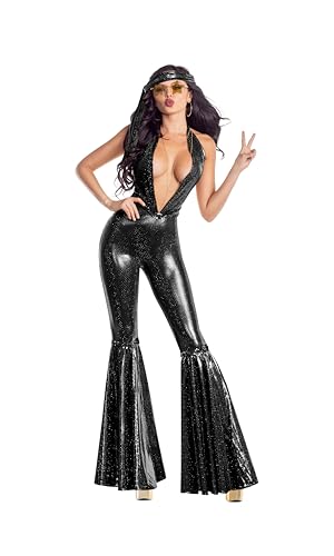 Party King Disco-Königin-Kostüm für Damen und Erwachsene, Schwarz, Schwarz, S Party King Disco-Königin-Kostüm für Damen und Erwachsene, Schwarz, Schwarz, S von Party King