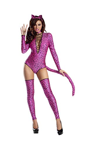 Party King Pinkes Leopardenkostüm für Damen, Erwachsenengröße, Pink, M von Party King