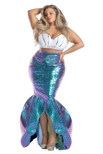 Party King Plus Size Under the Sea Mermaid Women's Fancy Dress Costume 1X von Party King