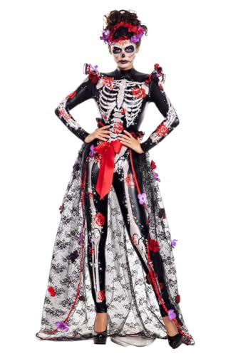 Party King Rosas Day of the Dead Kostüm für Damen, Schwarz, XL Party King Rosas Day of the Dead Kostüm für Damen, Schwarz, XL von Party King