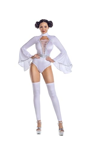 Party King Weltraumprinzessin-Kostüm für Damen und Erwachsene, Weiss/opulenter Garten, 2X Party King Weltraumprinzessin-Kostüm für Damen und Erwachsene, Weiss/opulenter Garten, 2X von Party King