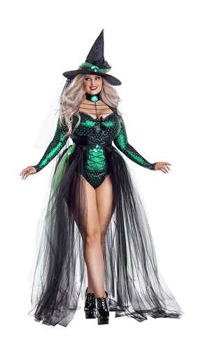 Party King Wicked Smaragd Hexenkostüm für Damen und Erwachsene, Grün, 1X Party King Wicked Smaragd Hexenkostüm für Damen und Erwachsene, Grün, 1X von Party King