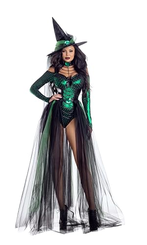 Party King Wicked Smaragd Hexenkostüm für Damen und Erwachsene, Grün, XL Party King Wicked Smaragd Hexenkostüm für Damen und Erwachsene, Grün, XL von Party King