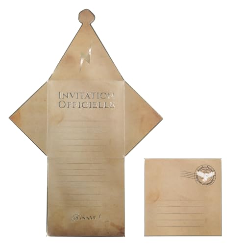 PARTYPRO Magische Zauberer-Einladungskarten 8 Stück weiß 29 x 20 cm von Party Pro