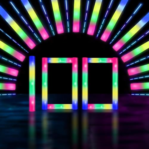 100 Stück Leuchtstäbe LED, 47 cm Schaumstoff Party Leuchtstäbe 3 Modi, Leuchten im Dunkeln Partyzubehör für Hochzeit, Weihnachten, Konzerte, Geburtstag Partystab von Party Spot!