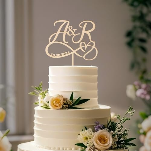 Party to Be Hochzeit Cake Topper Personalisiert Braut und Bräutigam Tortenstecker mit Namen Initialen Hochzeitstorte Deko Herz Infinity Hochzeit Dekoration in Holz Party to Be Hochzeit Cake Topper Personalisiert Braut und Bräutigam Tortenstecker mit Namen Initialen Hochzeitstorte Deko Herz Infinity Hochzeit Dekoration in Holz von Party to Be