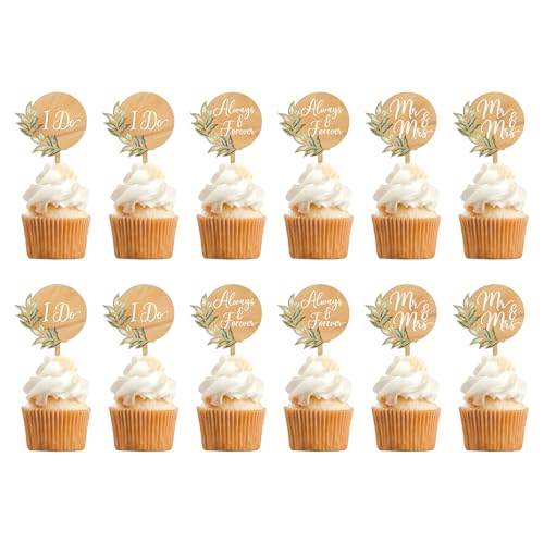 Party to Be Holz Tortendeko Hochzeit 12 Stück Mr & Mrs Cupcake Toppers Hochzeit Kuchen Cupcake Dekorationen mit Grüne Blätter Party to Be Holz Tortendeko Hochzeit 12 Stück Mr & Mrs Cupcake Toppers Hochzeit Kuchen Cupcake Dekorationen mit Grüne Blätter von Party to Be